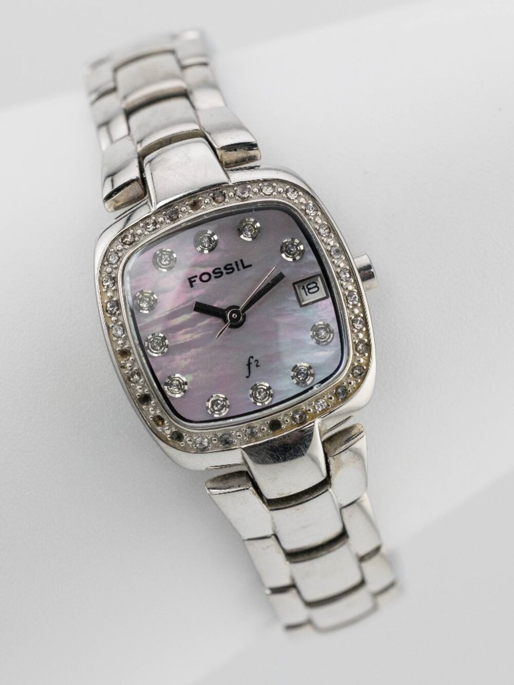 Fossil F2 ES-9966 Mother of Pearl Dial Quartz Analog Women's Watch New Battery